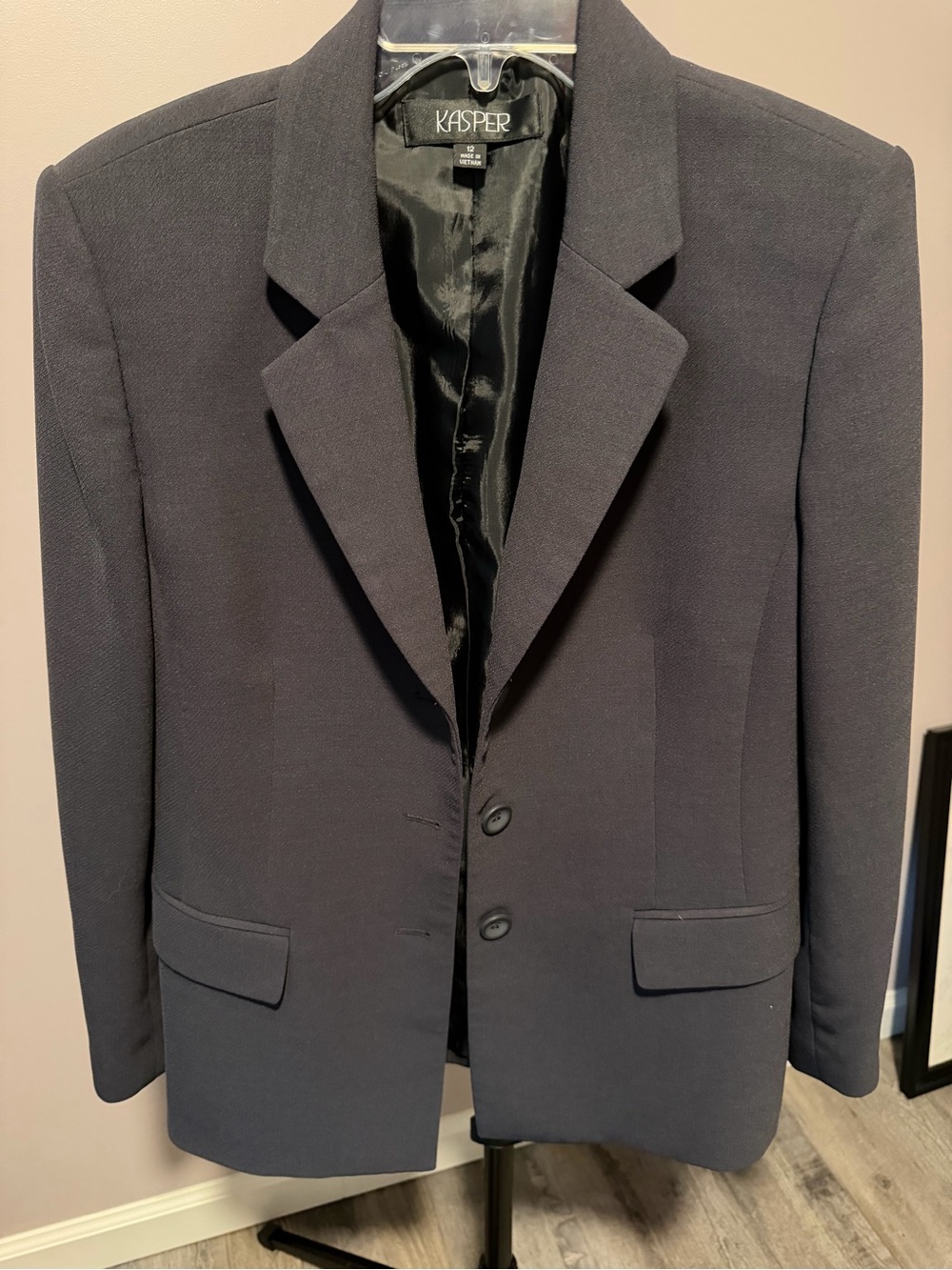 Kasper Women's Grey Blazer - Classic Three Button Tailored Fit